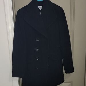Calvin Klein Black Peacoat Classic Wool-Blend